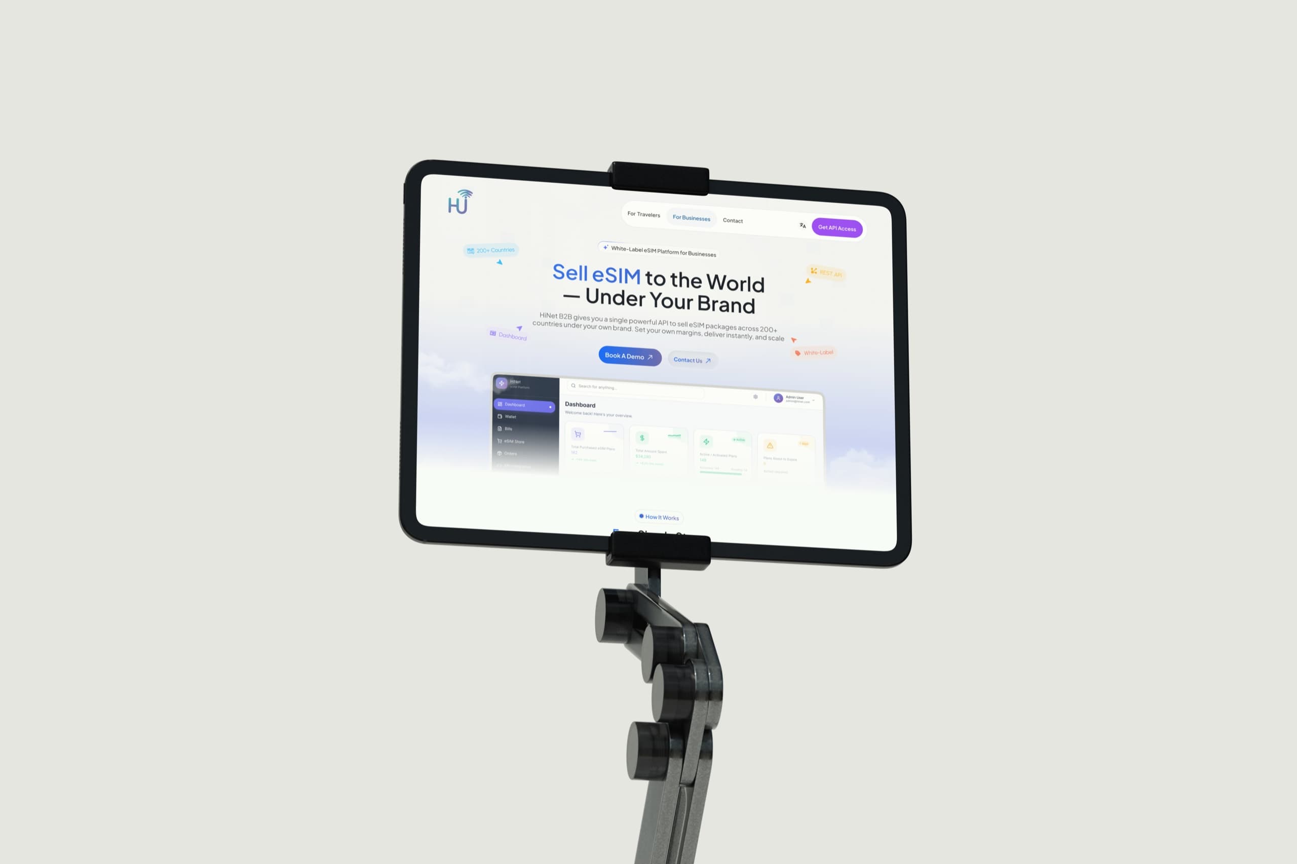 تطبيق HiNet لباقات eSIM للمسافرين — واجهات التطبيق